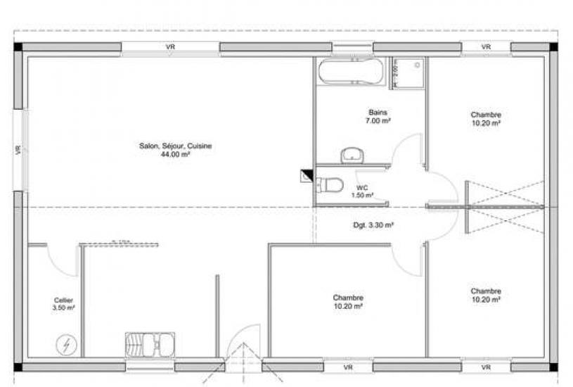  Vente Terrain + Maison - Terrain : 674m² - Maison : 90m² à Les Billaux (33500) 