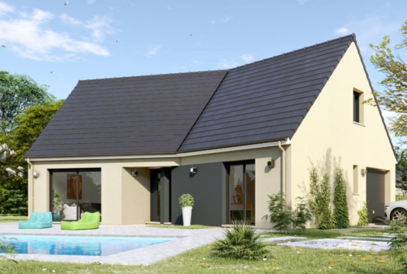  Vente Terrain + Maison - Terrain : 1 185m² - Maison : à Brosville (27930) 