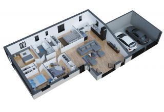 Modèle et plan de maison : ALBORAN 107 - 70.00 m²