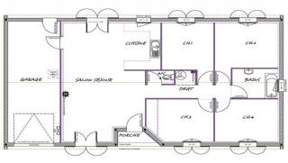Modèle et plan de maison : Alpha - 95.00 m²
