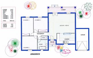 Modèle et plan de maison : Amazonite 88 - 88.00 m²