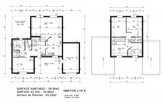 Modèle et plan de maison : AMBITION 3.119 B - 119.00 m²