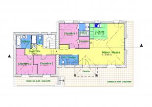 Modèle et plan de maison : Angèle - 105.00 m²
