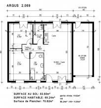 Modèle et plan de maison : ARGUS 2.069 - 69.00 m²