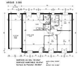 Modèle et plan de maison : ARGUS 3.085 - 85.00 m²