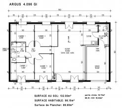 Modèle et plan de maison : ARGUS 4.096 GI - 96.00 m²