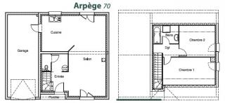 Modèle et plan de maison : Arpège 70 - 0.00 m²
