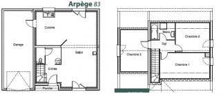 Modèle et plan de maison : Arpège 83 - 83.00 m²