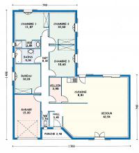 Modèle et plan de maison : Aunis - 119.32 m²