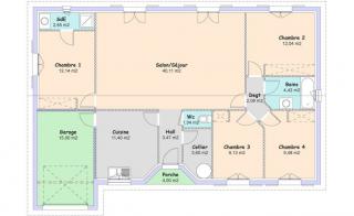 Modèle et plan de maison : Aurore - 111.81 m²