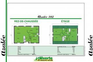 Modèle et plan de maison : Azalée 102 - 135.44 m²
