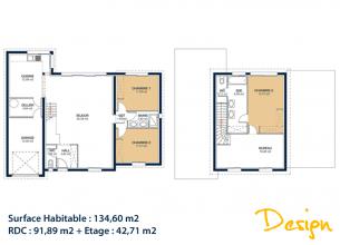 Modèle et plan de maison : Design - 118.00 m²