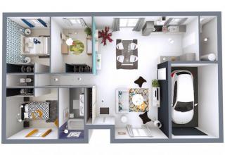 Modèle et plan de maison : DESIREE - 80.00 m²