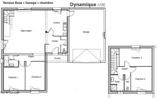 Modèle et plan de maison : Dynamique 117 G - 117.00 m²