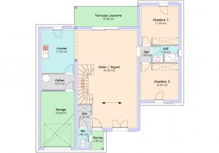 Modèle et plan de maison : Eden - 127.74 m²