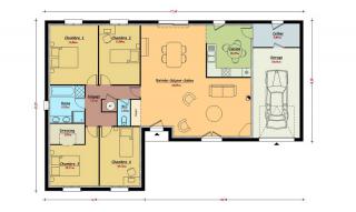 Modèle et plan de maison : Emeraude - 119.00 m²