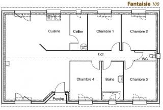 Modèle et plan de maison : Fantaisie 100 - 100.00 m²