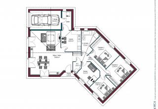 Modèle et plan de maison : FLORIDE - 95.00 m²