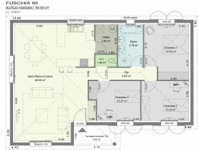 Modèle et plan de maison : Fuschia - 110.00 m²