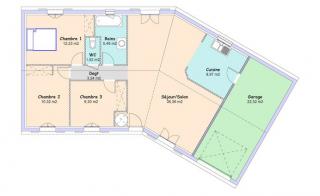 Modèle et plan de maison : Garonne - 87.39 m²