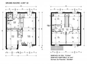 Modèle et plan de maison : GRAND NACRE 4.097 GI - 97.00 m²