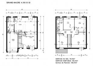 Modèle et plan de maison : GRAND NACRE 4.105 GI B - 105.00 m²