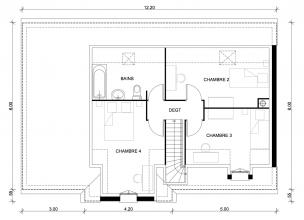 Modèle et plan de maison : Graphite 76L - 101.19 m²