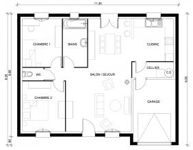 Modèle et plan de maison : Harmonie 100 - 71.76 m²