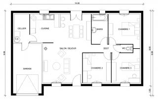 Modèle et plan de maison : Harmonie 115 - 78.52 m²