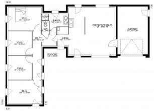 Modèle et plan de maison : Harmonie - 106.00 m²