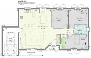 Modèle et plan de maison : Jade - 101.00 m²