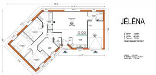 Modèle et plan de maison : Jelena - 100.00 m²