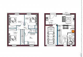 Modèle et plan de maison : KUBOA INVESTISSEUR - 90.00 m²