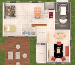 Modèle et plan de maison : L NOUE - 89.00 m²