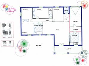 Modèle et plan de maison : Lilas traditionnelle - 97.00 m²
