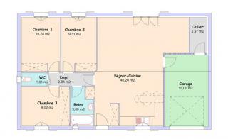 Modèle et plan de maison : Littoral T4 - 80.03 m²