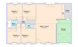 Modèle et plan de maison : Littoral T5 - 90.05 m²