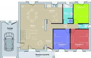 Modèle et plan de maison : Luberon - 100.00 m²