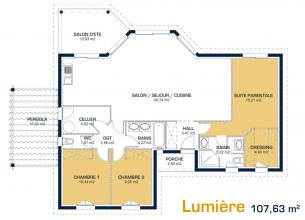 Modèle et plan de maison : Lumière - 107.63 m²