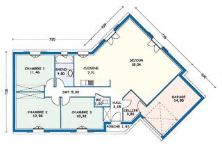 Modèle et plan de maison : Marennes - 95.80 m²