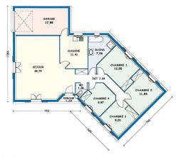 Modèle et plan de maison : Marennes - 109.53 m²