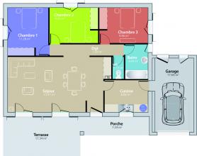 Modèle et plan de maison : Monégasque - 82.00 m²