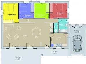 Modèle et plan de maison : Monégasque - 105.00 m²