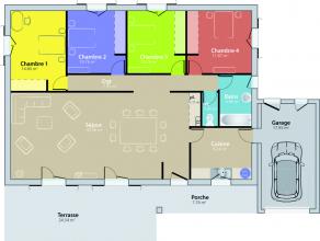 Modèle et plan de maison : Monégasque - 116.00 m²