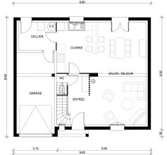 Modèle et plan de maison : Neptune 80 - 91.15 m²