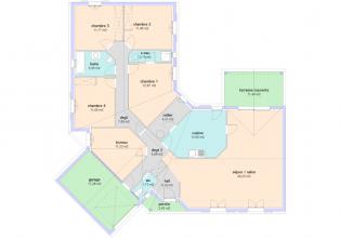 Modèle et plan de maison : Oleron - 146.76 m²