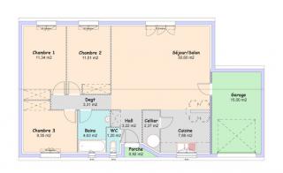 Modèle et plan de maison : Optima - 85.11 m²