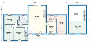 Modèle et plan de maison : Palmyre - 133.73 m²