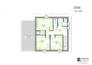 Modèle et plan de maison : Pers avt D-G - 100.00 m²