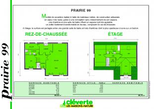 Modèle et plan de maison : Prairie 99 - 136.00 m²
